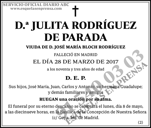 Julita Rodríguez de Parada